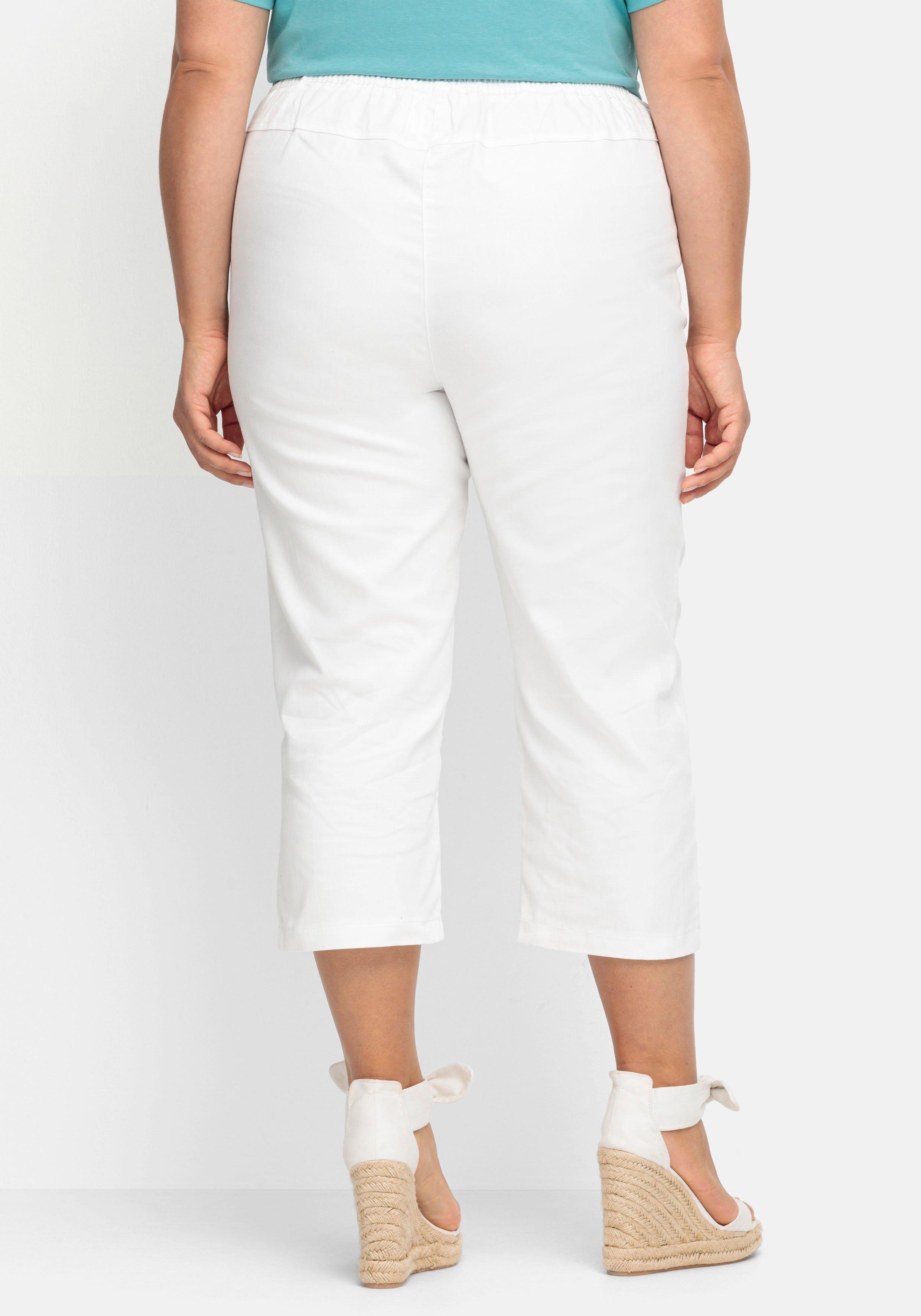 7/8-Jeans mit Zierknöpfen am Saum