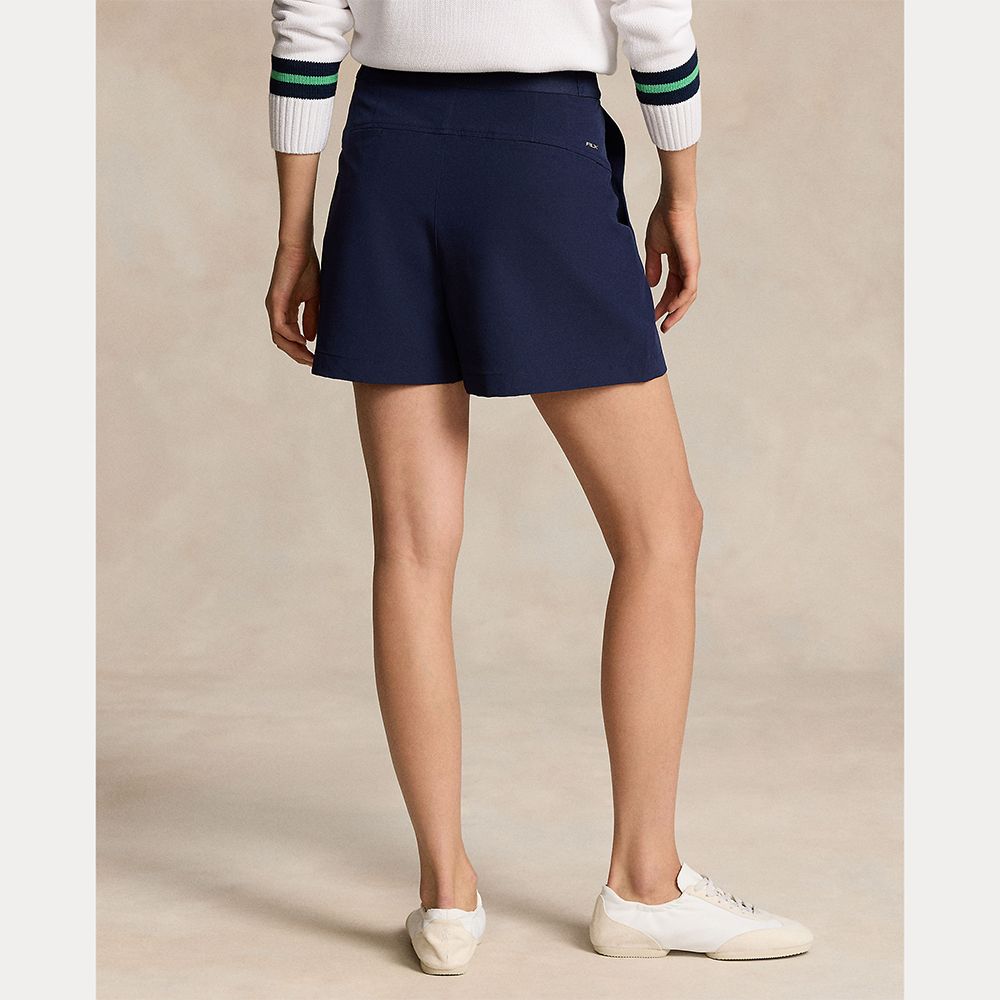 4-Veis Stretch Pleated Shorts Dame Navy