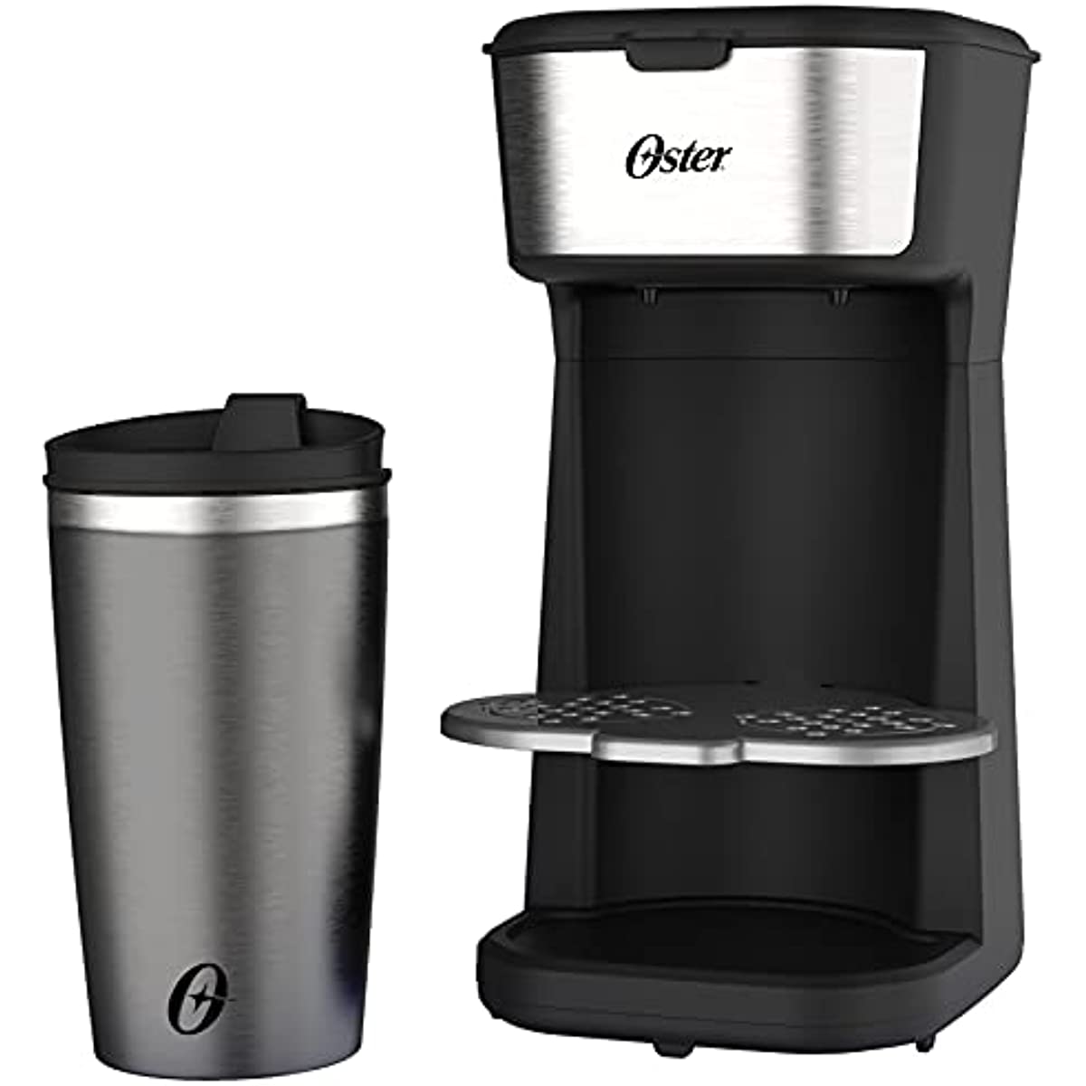 Cafeteira Oster 2Day Inox 2 em 1 com Copo T&eacute;rmico, 110V, Preto/Inox, 600W, OCAF200