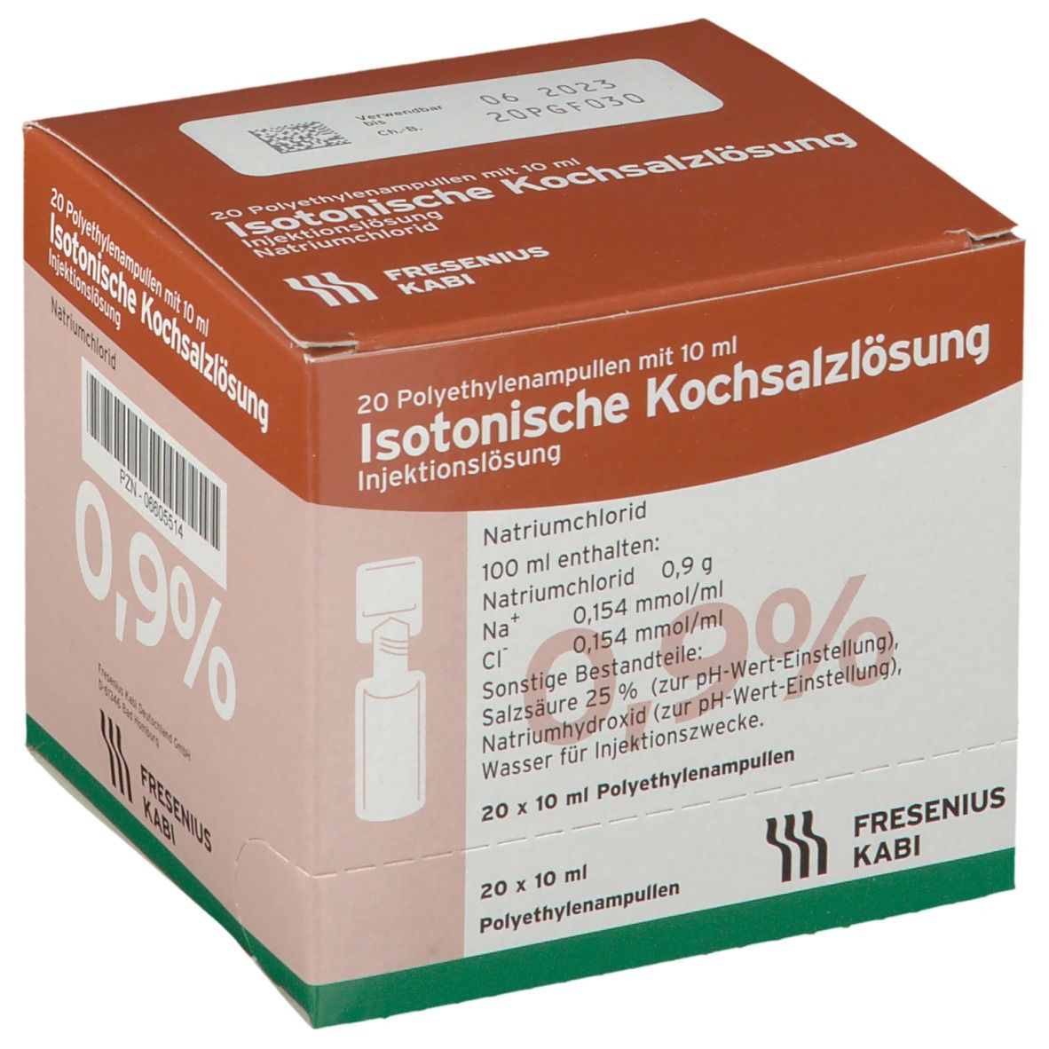 Isotonische Kochsalzlösung 0,9% Plastikampulle