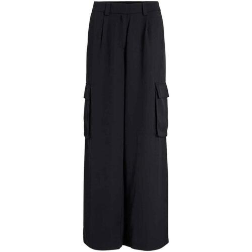 Vila - VIWINNIE LADY WIDE HW CARGO PANTS Negro