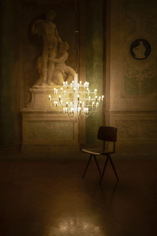 Flos 2097/30 by Gino Sarfatti kroonluchter Ø88 opaal messing