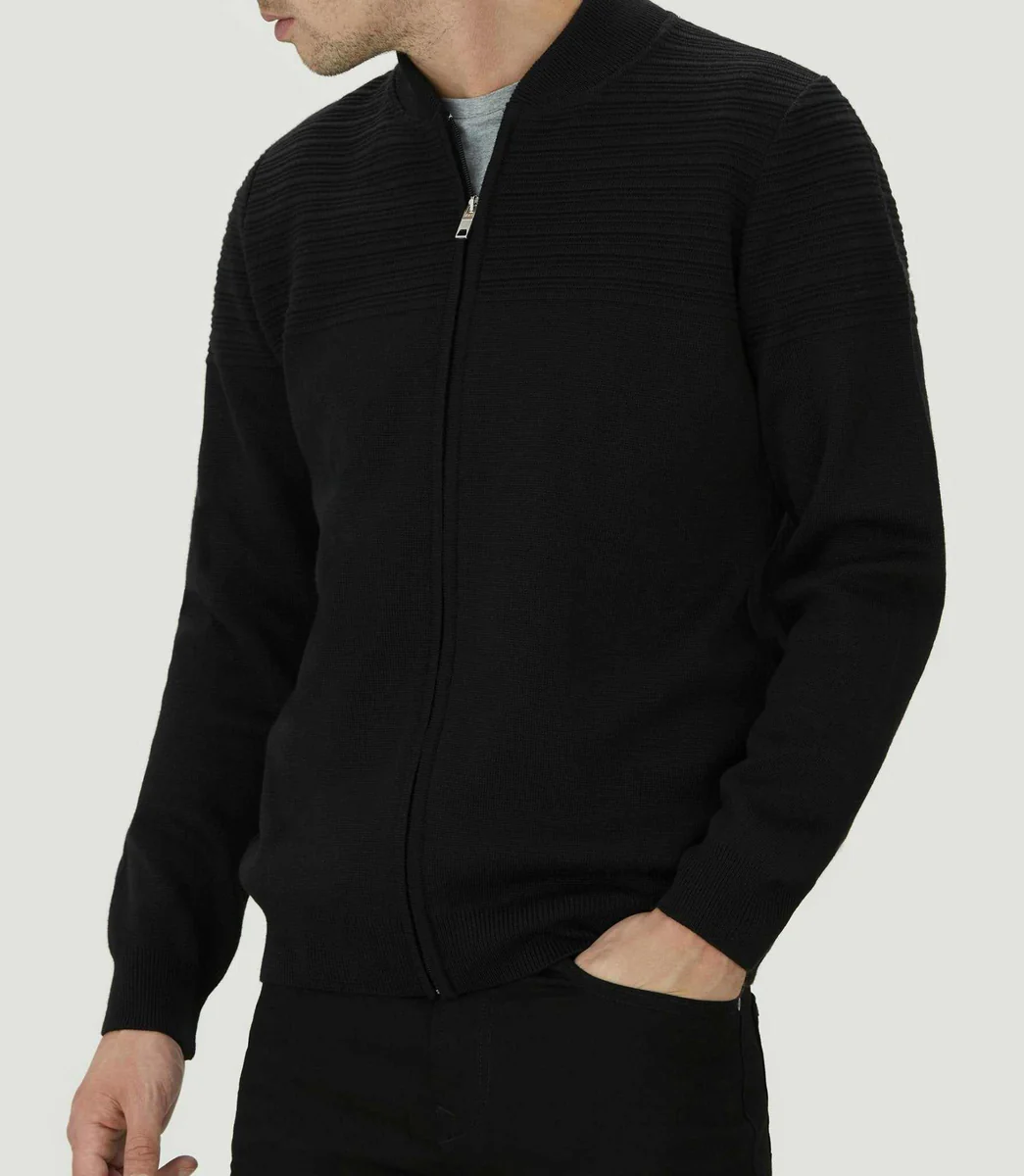 Gilet zippé col teddy noir 