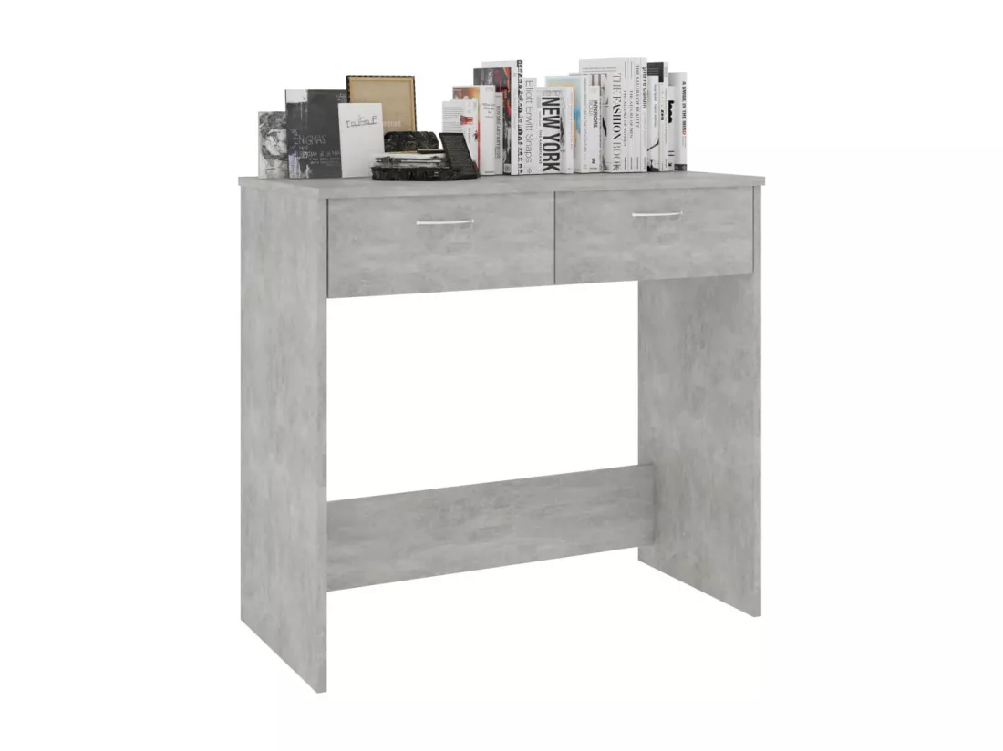 Bureau Gris béton 80x40x75 cm Bois d’ingénierie