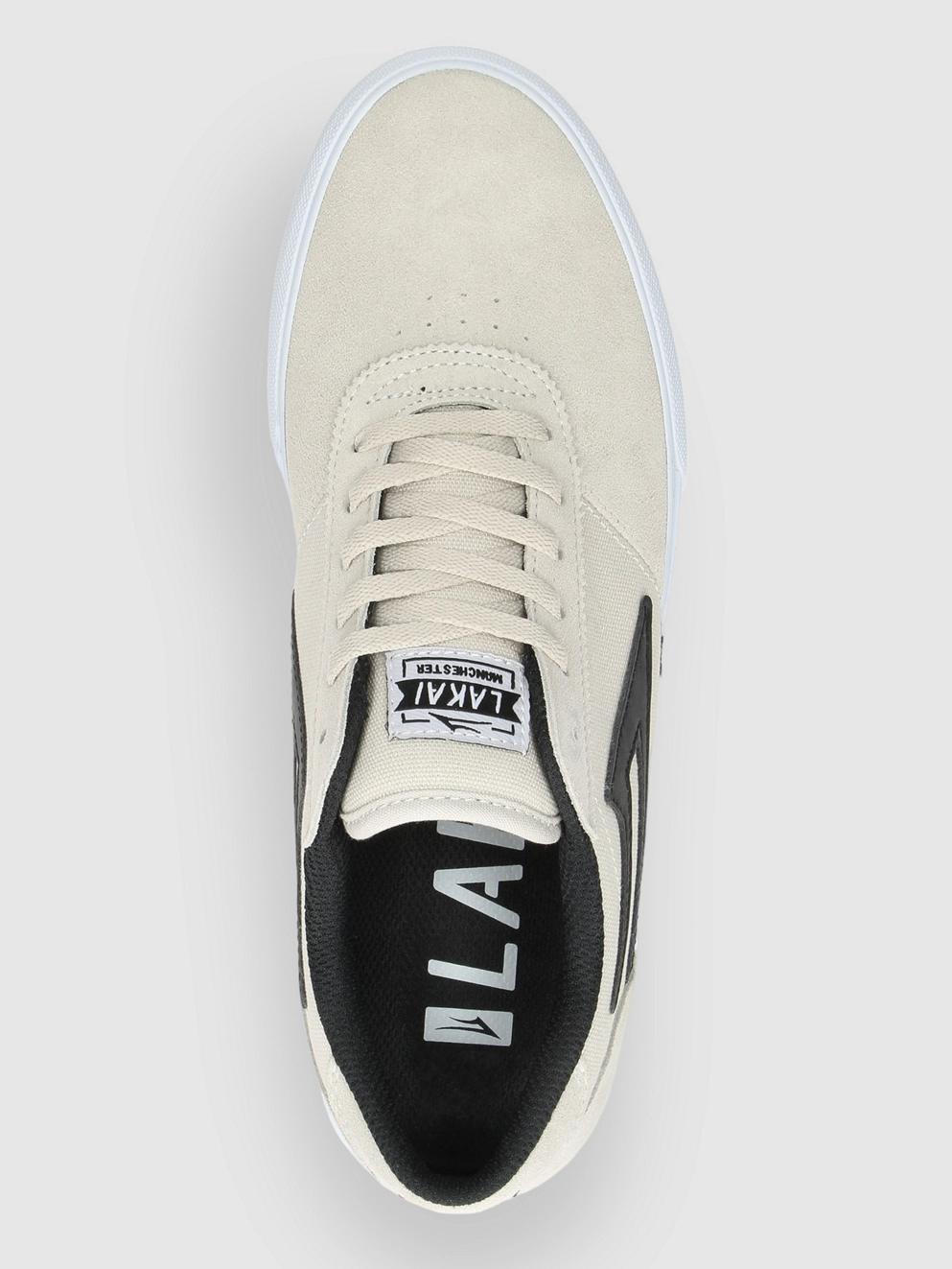 Lakai Manchester Skate Shoes white/black suede