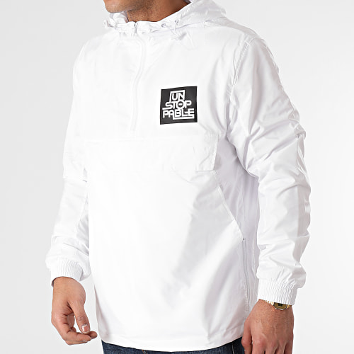 Coupe-Vent Chest And Back Logo Blanc