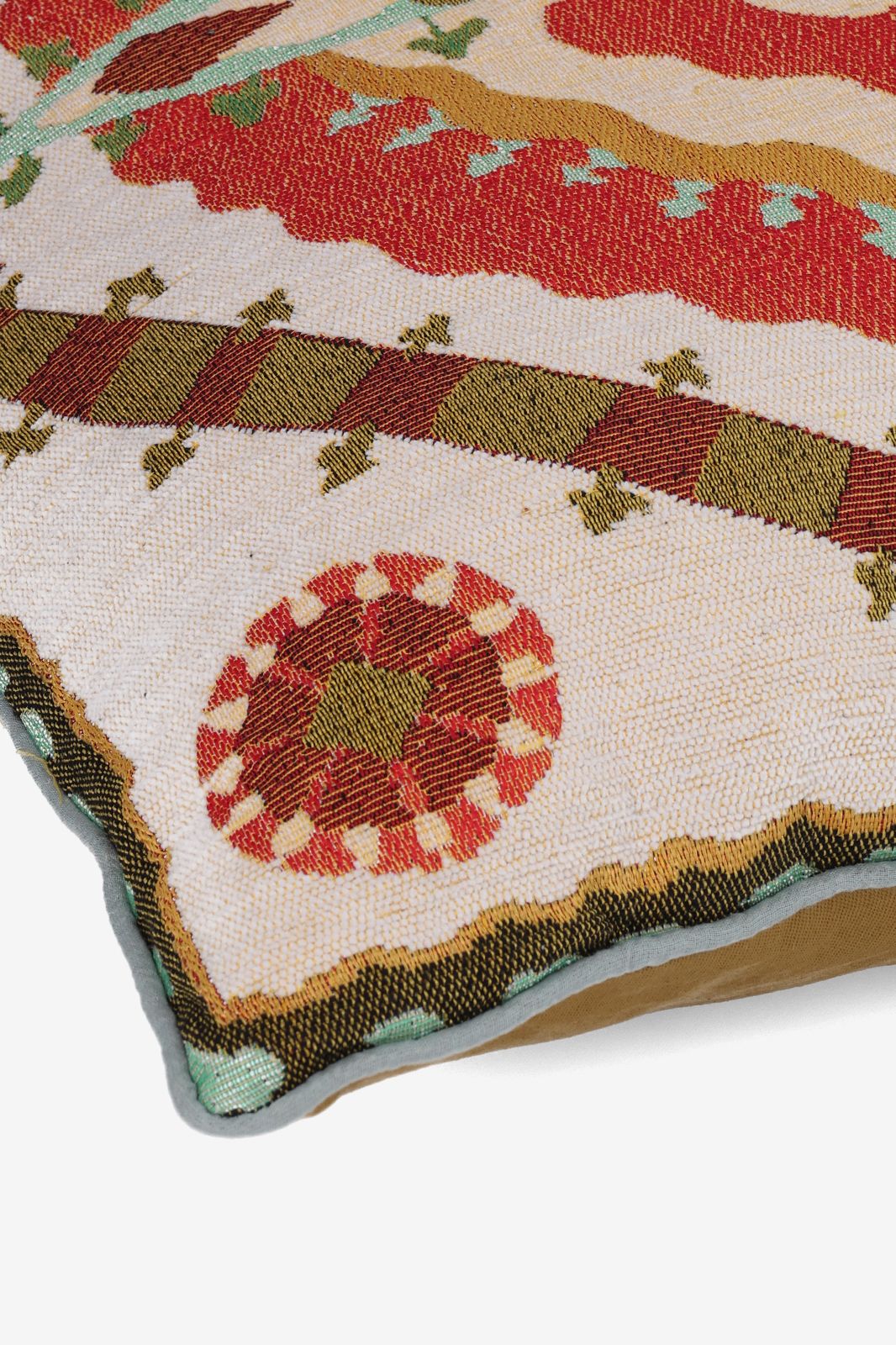 Multicolour jacquard kussen met crossover dessin