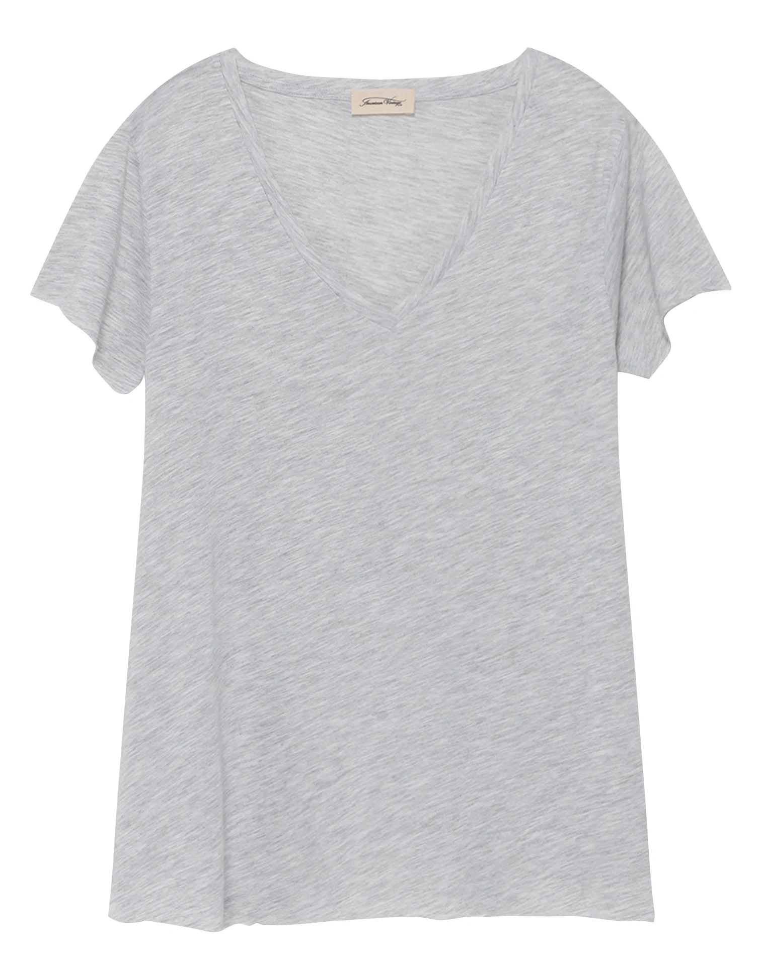 JACKSONVILLE - Tee-shirt col V en coton mélangé | Gris