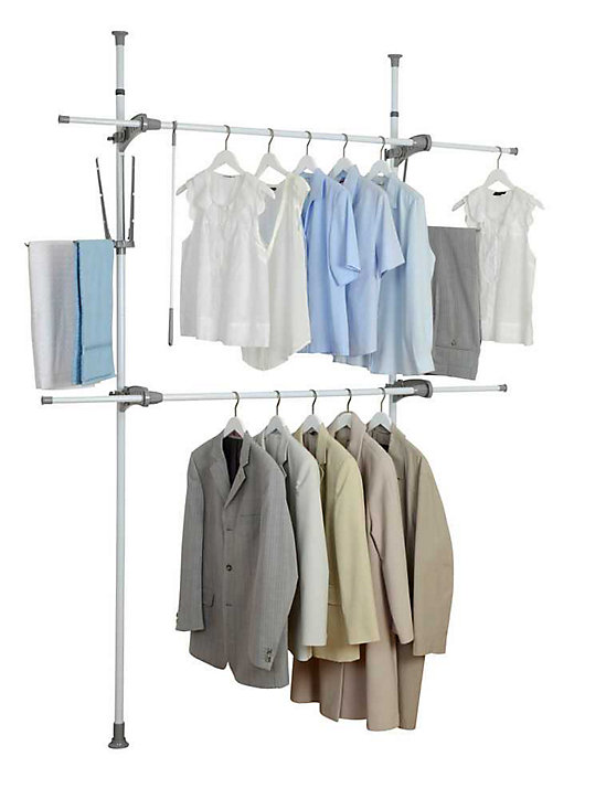 Système de penderie extensible Hercules Flex Wenko H. 165 à 300 cm x L. 116 à 190 cm blanc