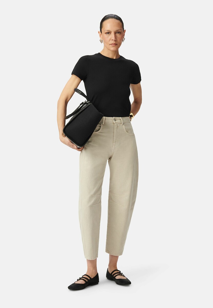 IKKS<br>Calça jeans balão de corte curto