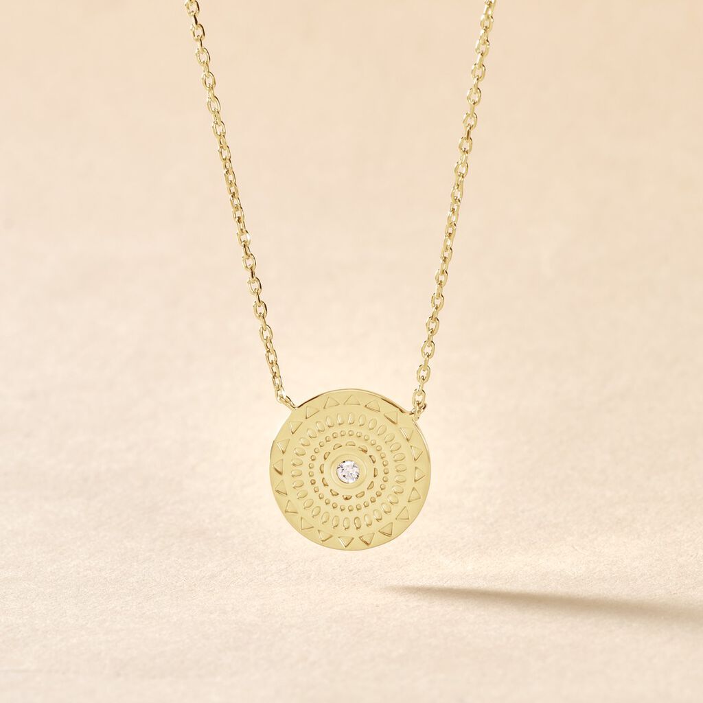 Collier Carmina Plaqué Or Jaune Oxyde De Zirconium