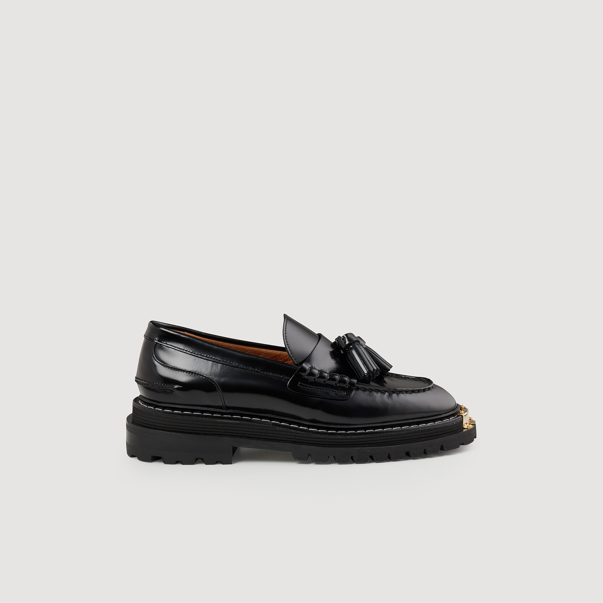 Mocassins en cuir á semelle epaisse