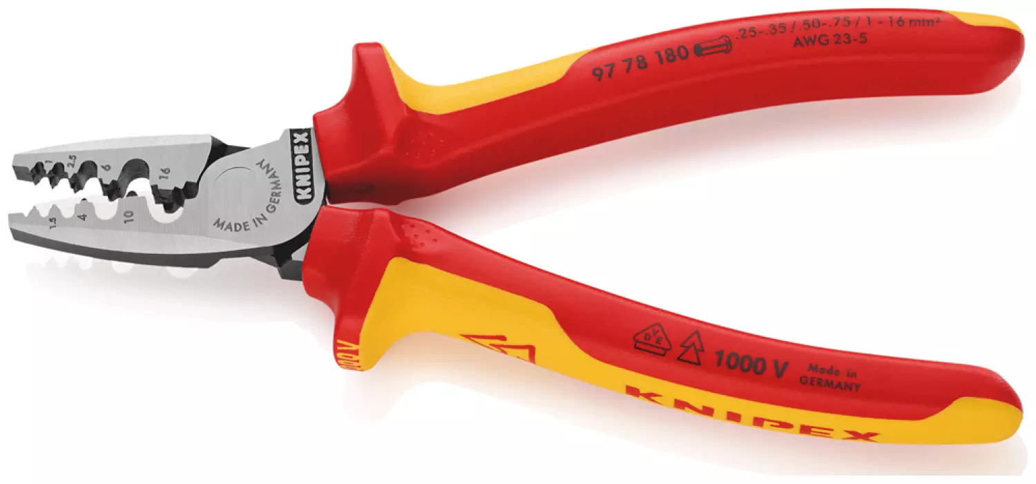 Knipex 9778180 Krimptang voor adereindhulzen - 180mm