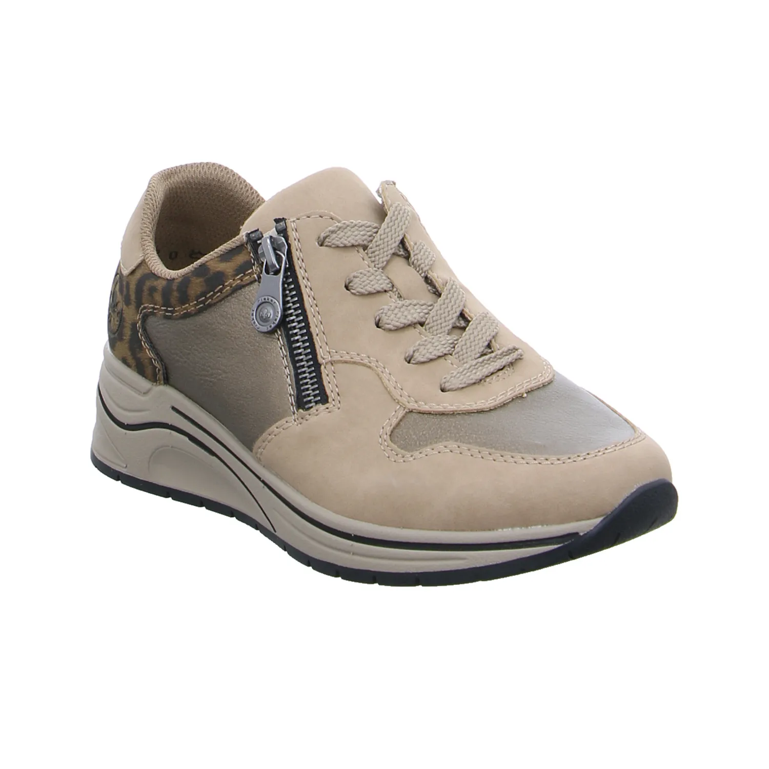 RIEKER Comfort-Schnürer Camel Lederimitat