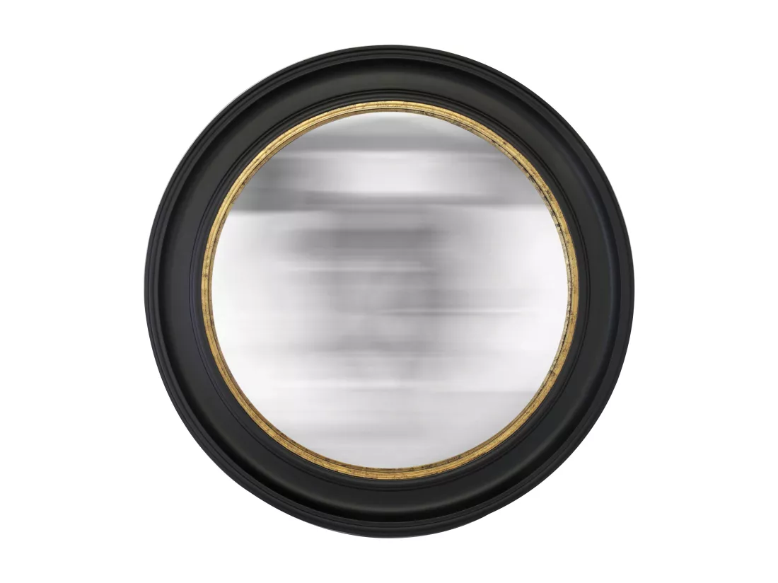 Miroir rond noir convexe 80cm