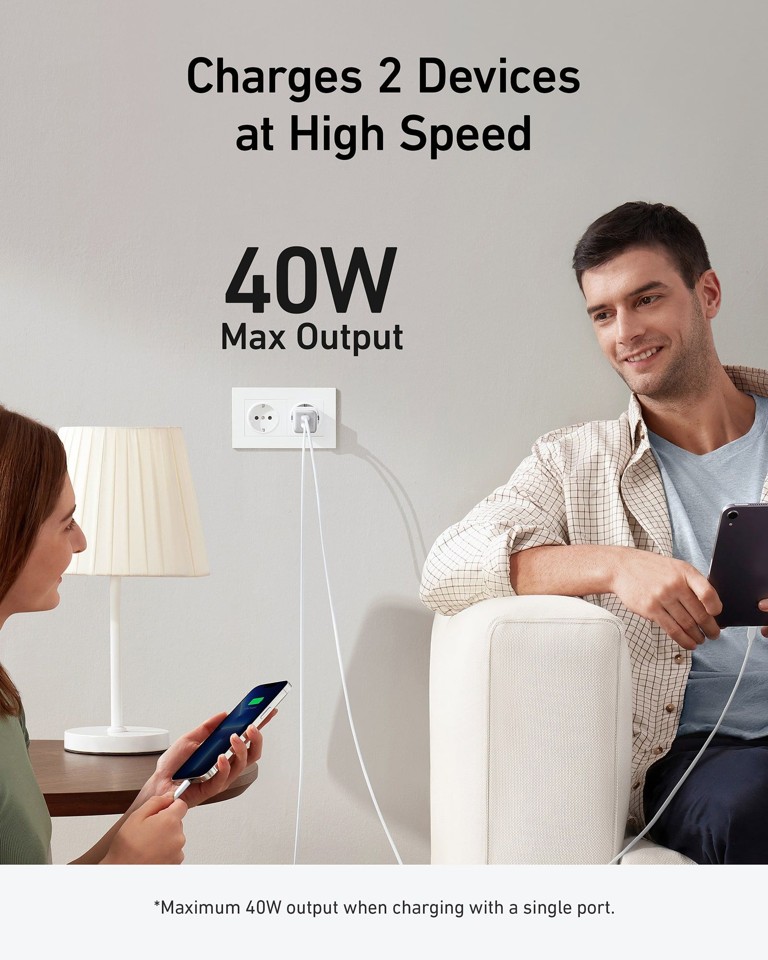 Anker - 521 Oplader (Nano Pro), 40W 2C, Hvid