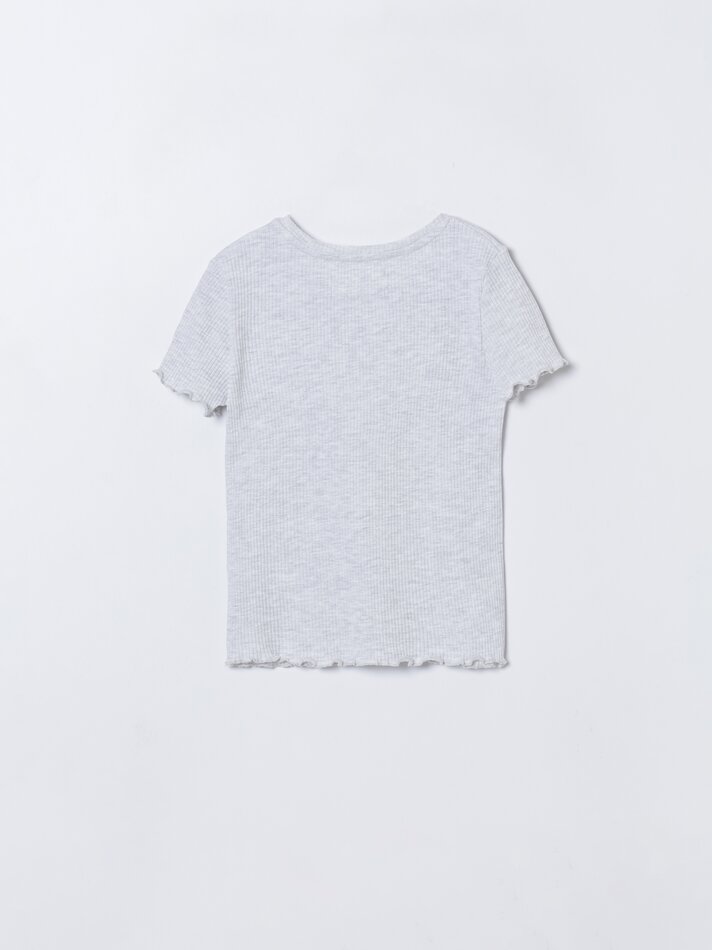 Conjunto com 2 camisetas caneladas - Framboesa