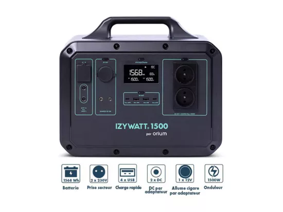 Station électrique portable LFP Izywatt 1500 - Orium