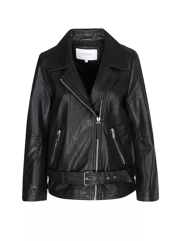 COMMA IDENTITY Lederjacke schwarz