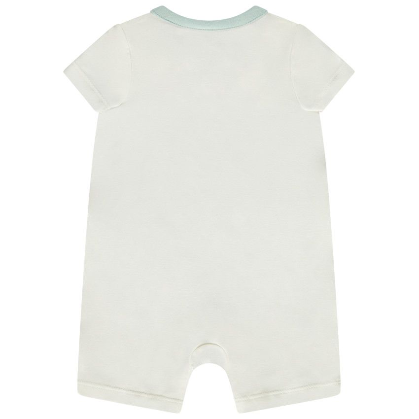 Combinaison courte en jersey print ourson ludique pour bébé garçon - Ecru