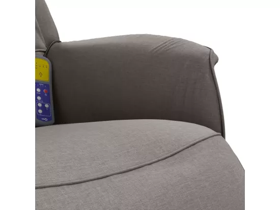 Fauteuil inclinable massant avec repose-pieds taupe tissu