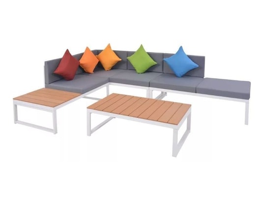 LES TENDANCES - Salon extérieur Salon de jardin-multicolore-6 places-128x66x65-124332