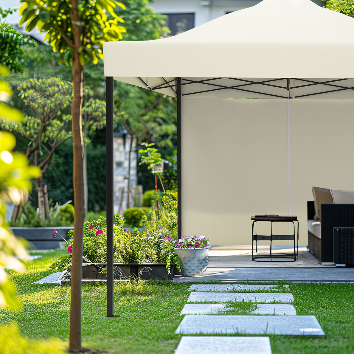 LifeGoods 3 x 3 meter partytent met zijwanden - Beige