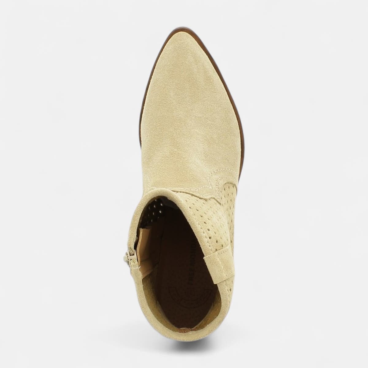 Santiags à talon Femme en cuir beige
