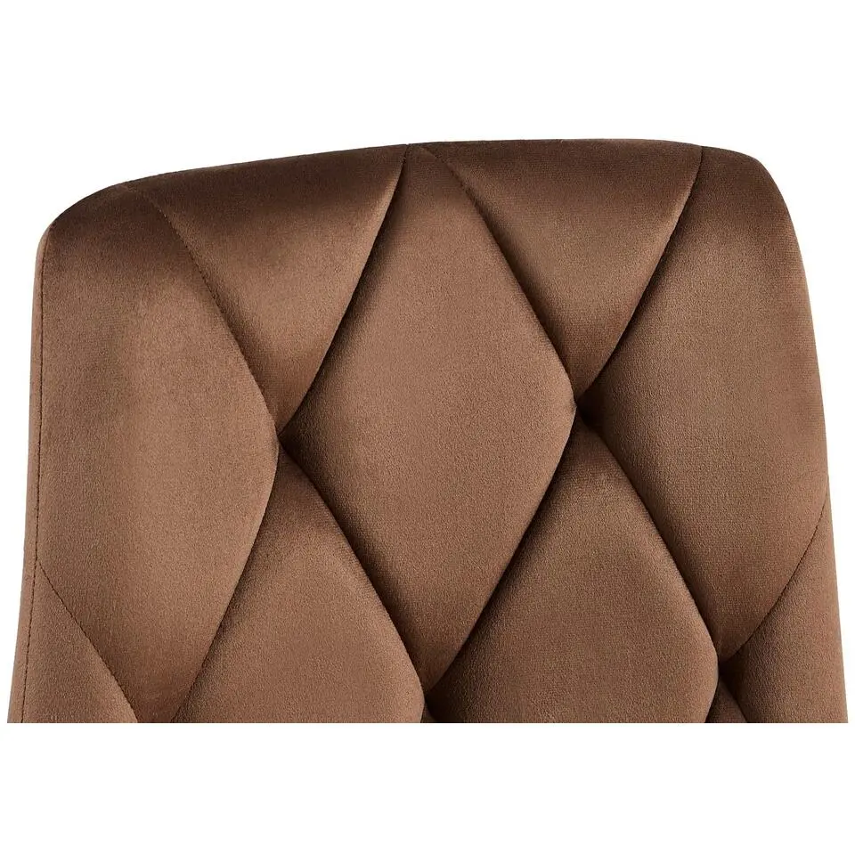 CLP Set van 2 Eetkamerstoel Clairton zwart Frame - Fluweel - bruin