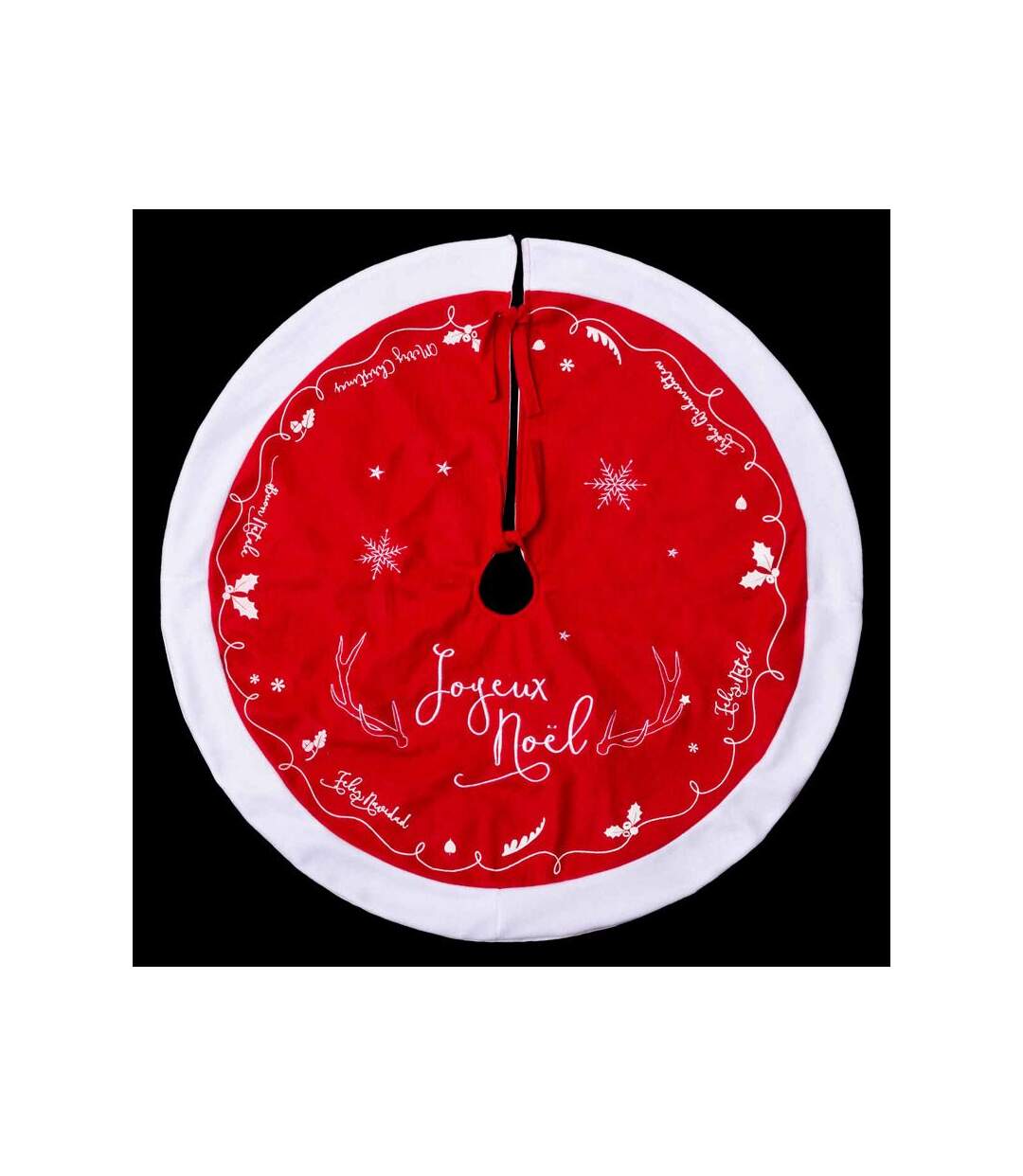 Tapis pour Sapin Traineau 90cm Rouge & Blanc