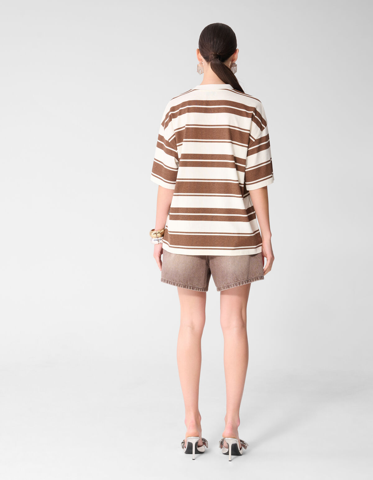 Stripe Artwork T-shirt Bruin
