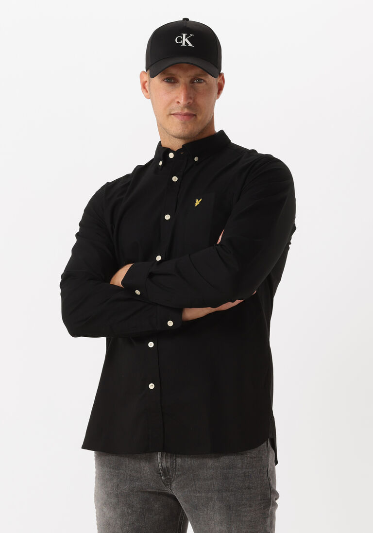 LYLE & SCOTT zwarte lyle & scott casual overhemd oxford shirt
