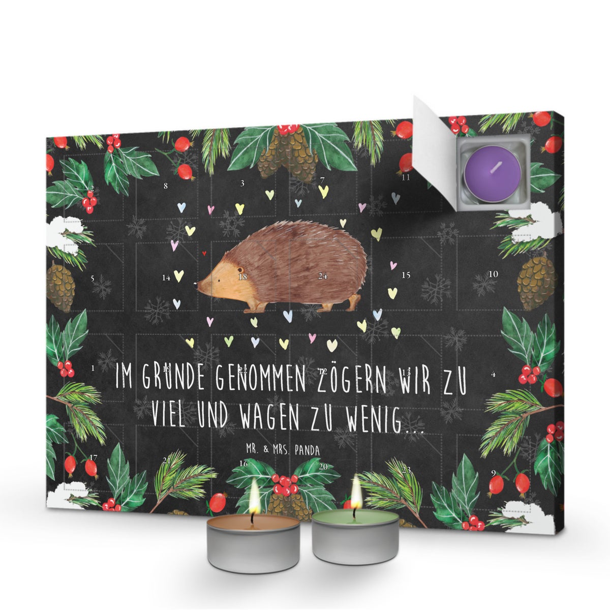 Mr. & Mrs. Panda Geurkaars Adventskalender Egelharten - Zwart