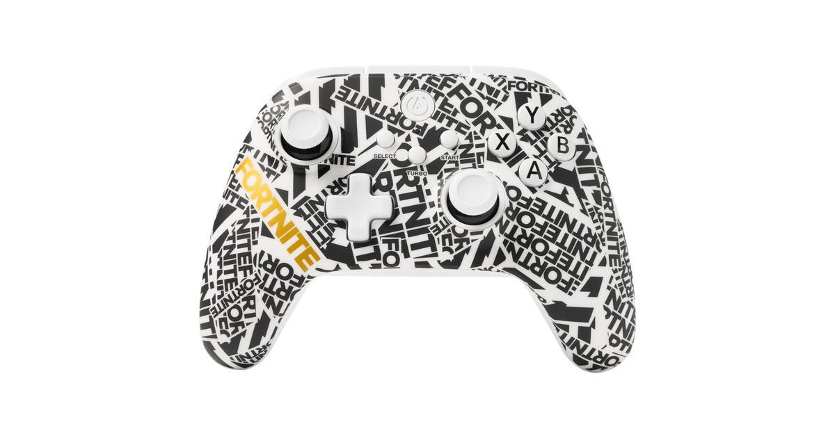 PowerAOPS v1 Wireless Controller for Cloud Gaming - Fortnite Edition  (Wit/zwart, 2.4 GHz, Bluetooth, USB-C)
