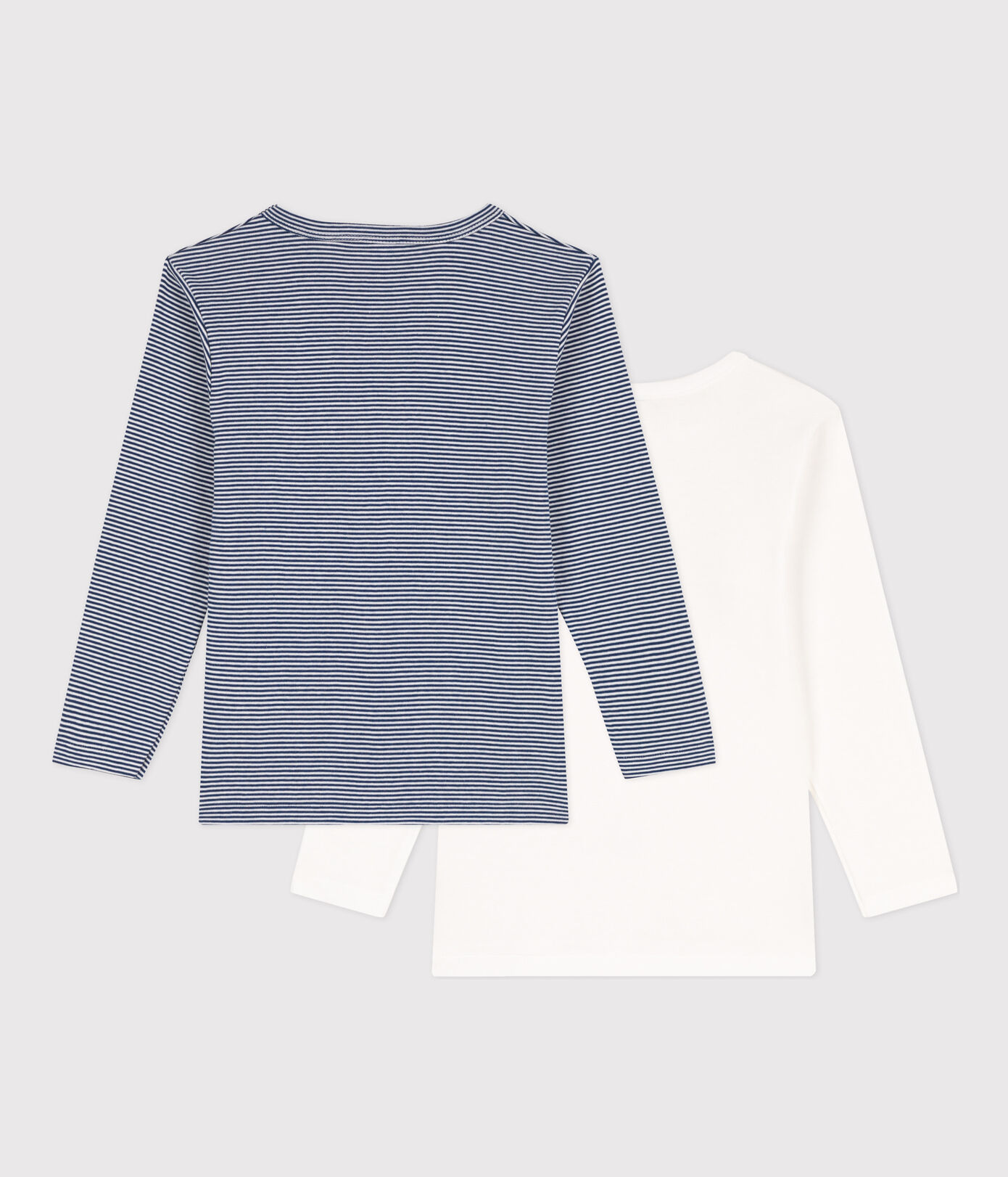 Lot de 2 tee-shirts manches longues milleraies petit garçon en coton