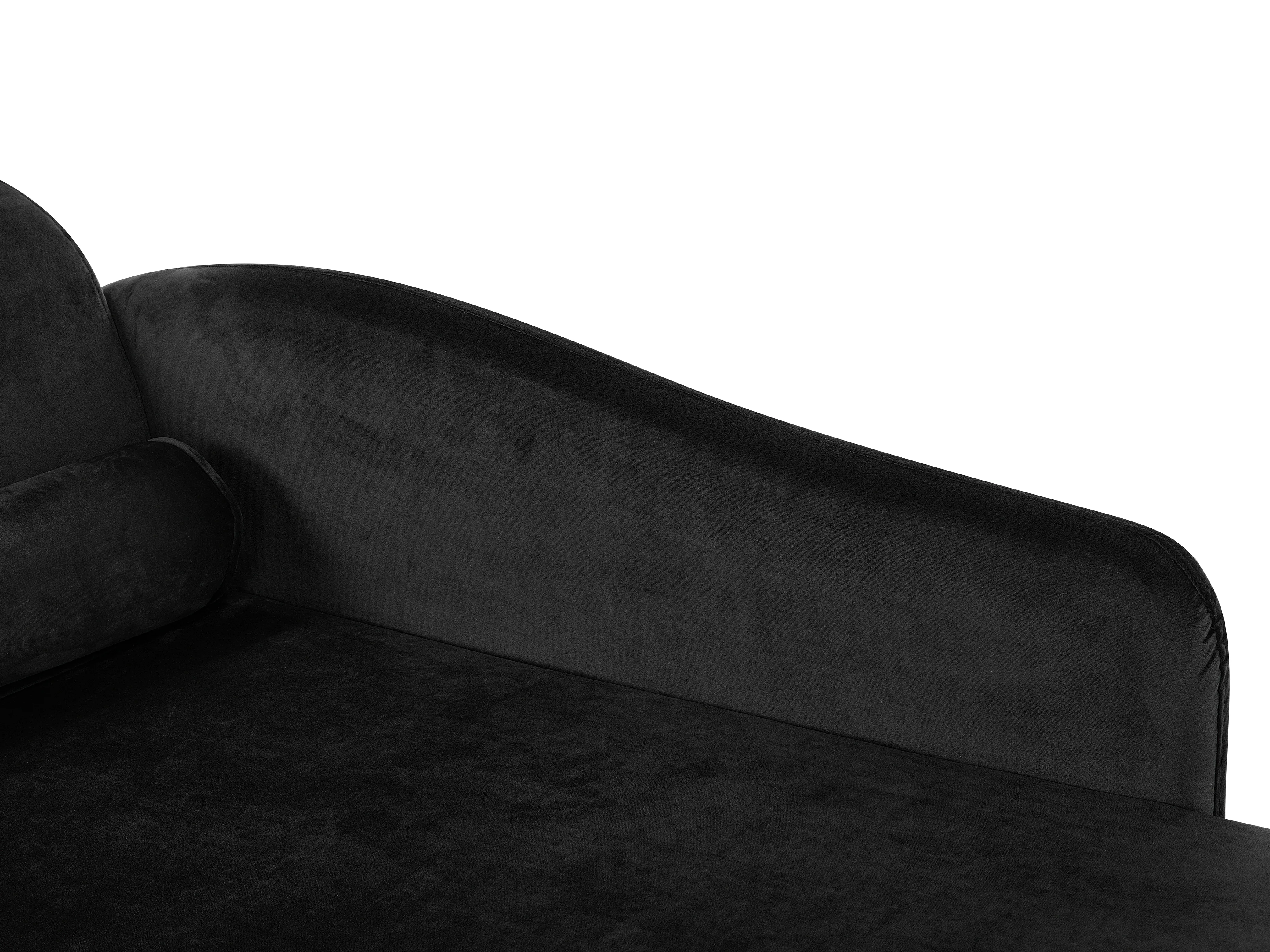 Linkszijdige chaise longue LUIRO Fluweel Zwart met opbergruimte