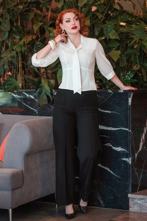 Glamour Bunny Business Babe Dakota pantalon in zwart