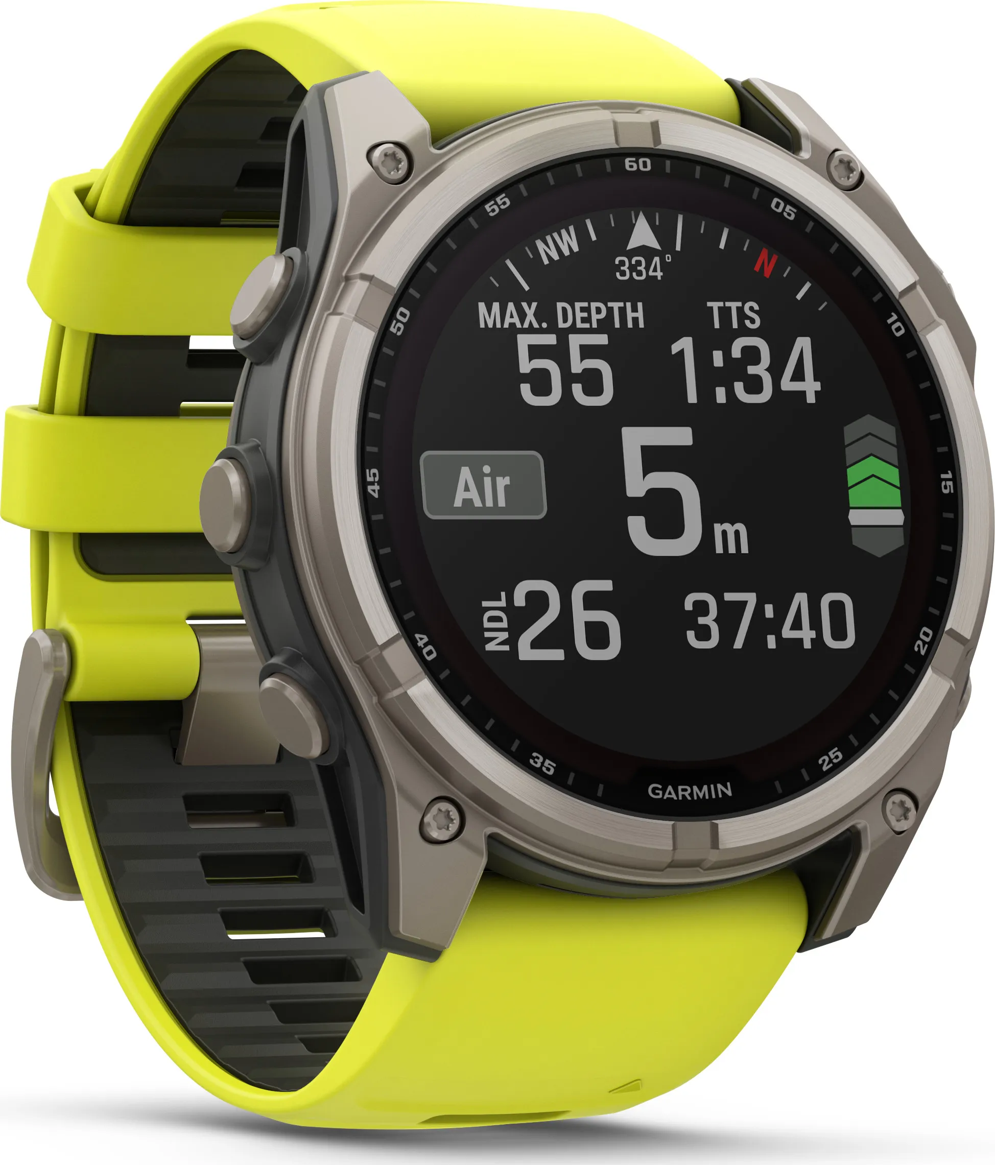 Garmin Fenix 8 Solar 51mm, Sapphire Solar Titanium - Amp Yellow/Graphite Silicone Strap