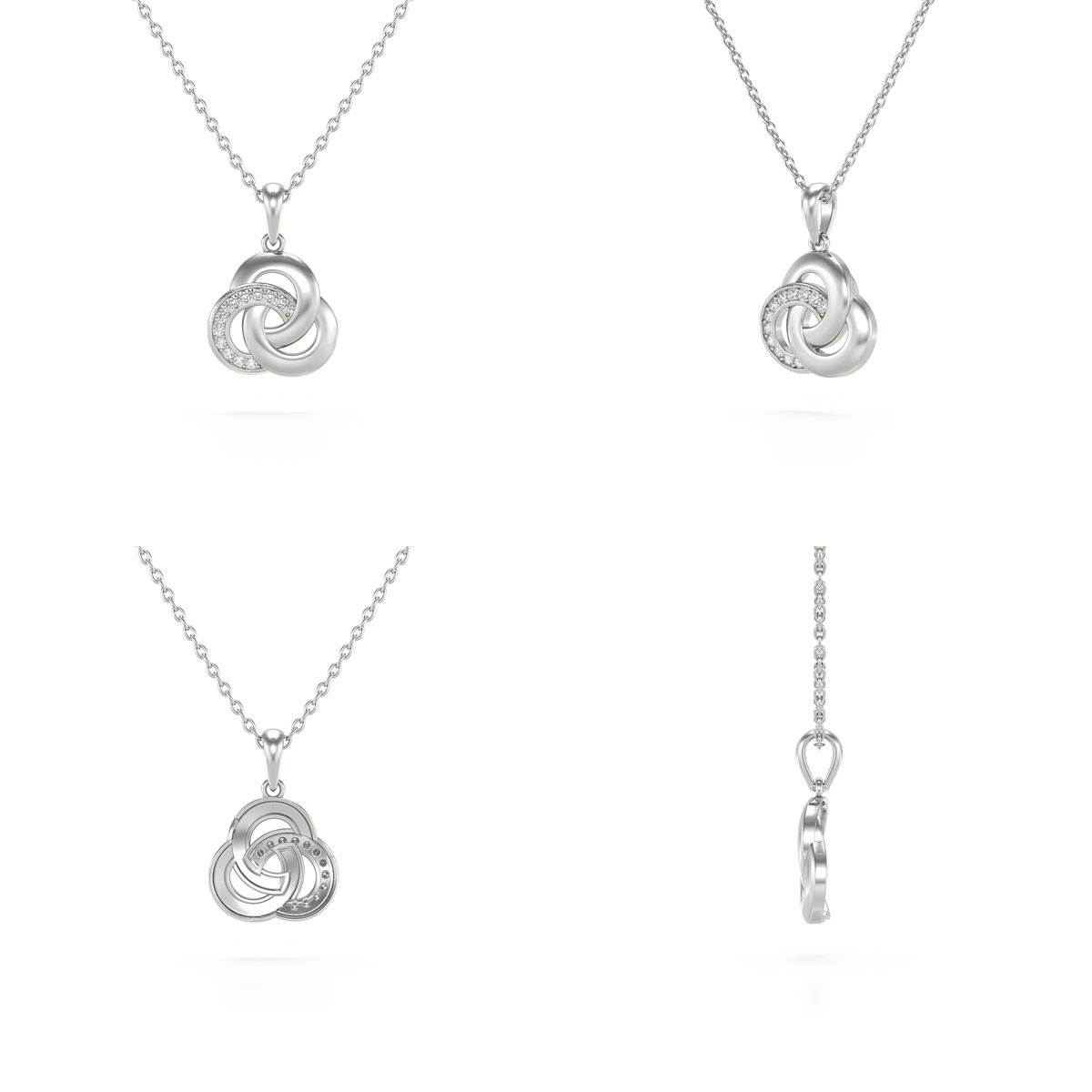 Collier Pendentif ADEN Or 585 Blanc Diamant Chaine Or 585 incluse 2.034grs