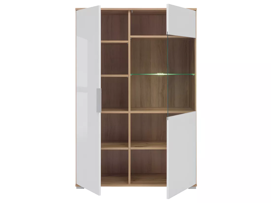 Vaisselier 2 portes Selma Blanc et Bois