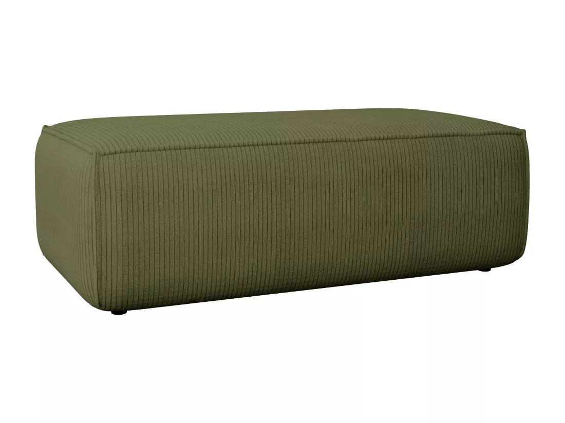 Pouf en velours côtelé kaki AMELIA