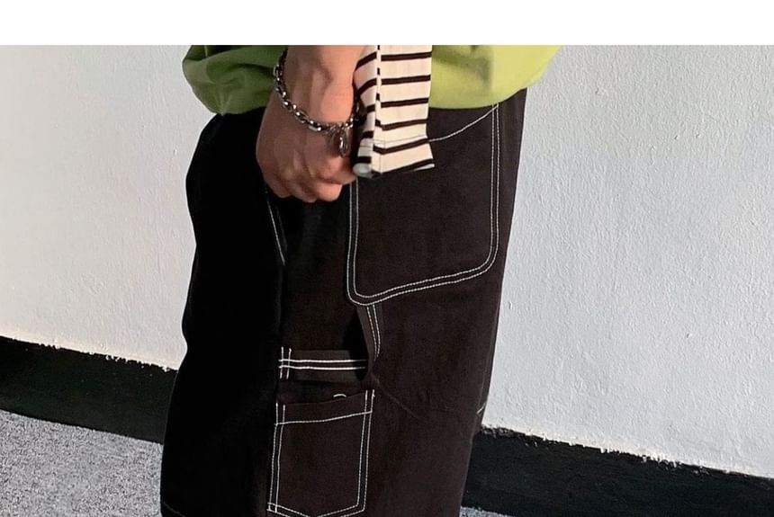 SeoulPop - Effen cargoshorts met trekkoordtaille