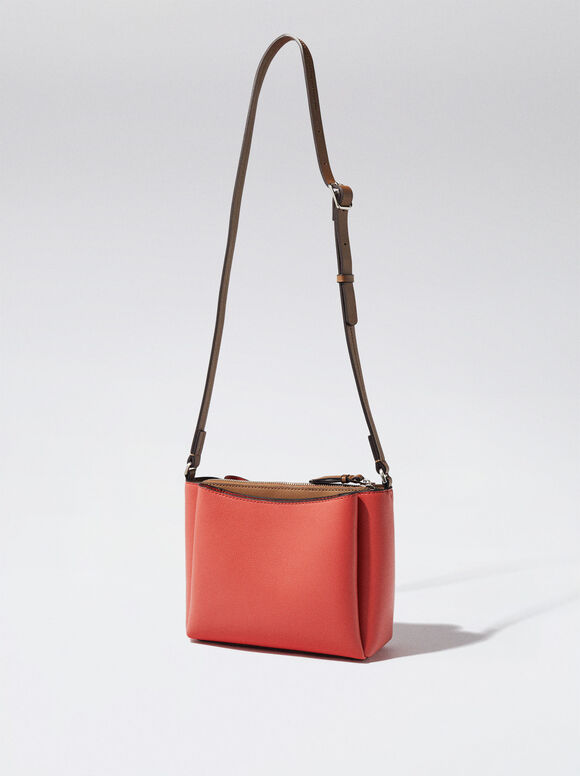 Bolsa transversal com vários bolsos - Coral