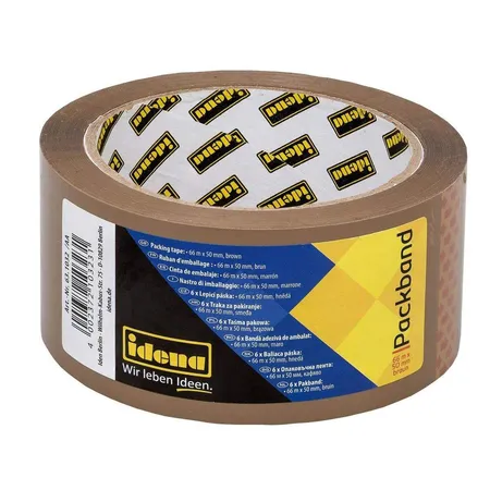 Idena Packband, 1 Rolle, 66 m x 50 mm, geräuscharm, braun