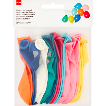 HEMA Ballonnen Assorti 8+ 23 cm 20Stuks
