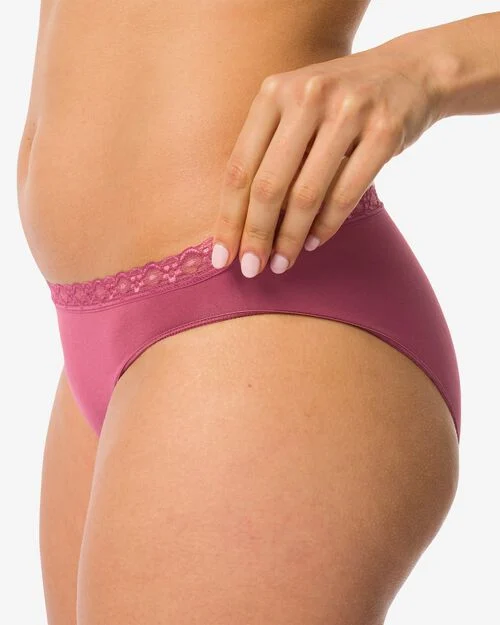 culotte femme microfibre sans couture avec dentelle rose foncé