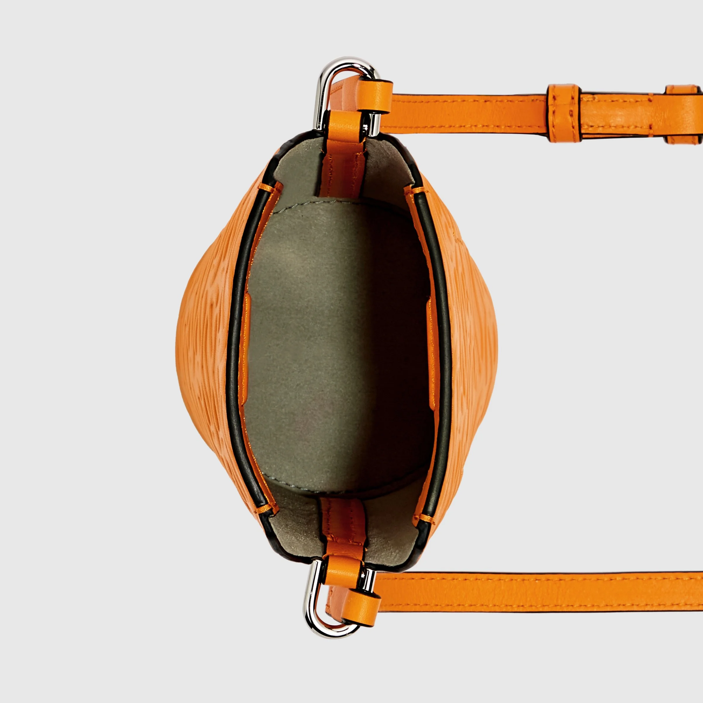 ECCO Pot Bag Umhängetasche aus Leder Orange 9X19X9 cm
