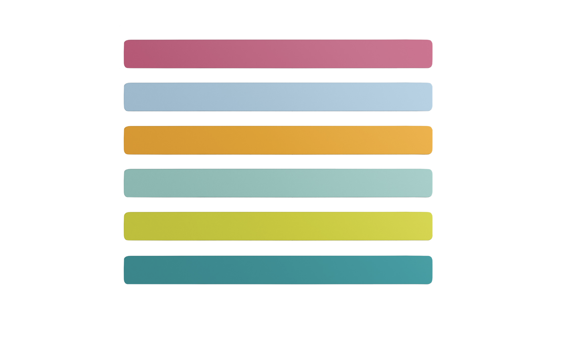 (6er Set) 19x193mm ELEMENT FLEX STRIP Selbstklebende Magnetleiste Pinnwand Haftstreifen (ML3072) - Bunt