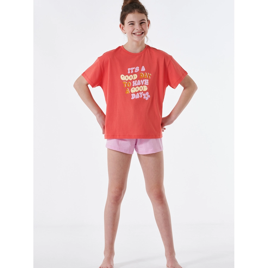 Schiesser Pyjama kurz Organic Cotton rot
