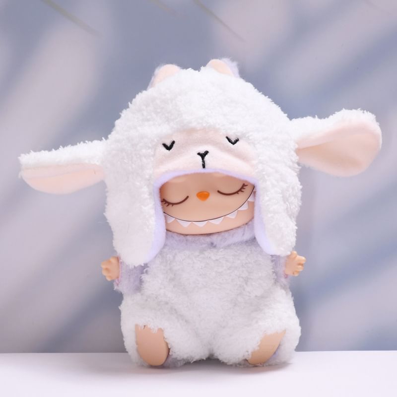 Miumi - Set: Dierenschaap Hoed + Kostuum Poppenkleding - 17cm